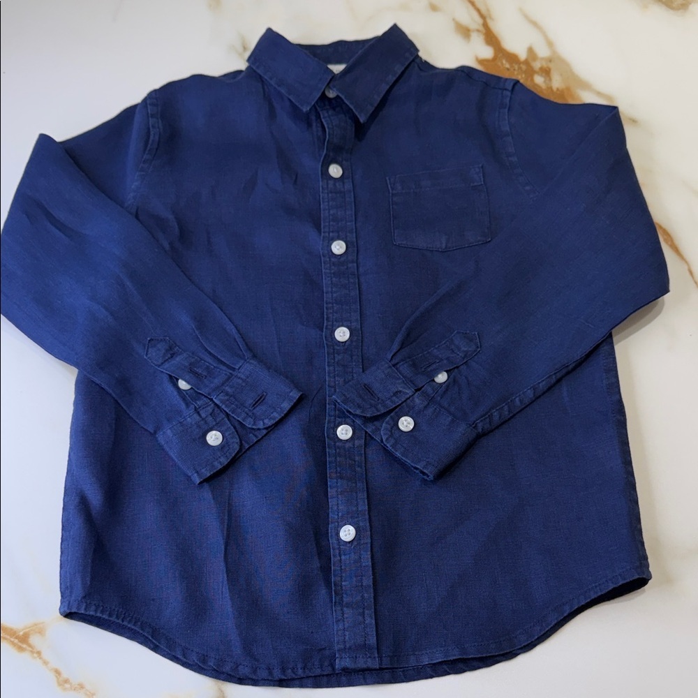 Janie and Jack Navy Button-Down Shirt